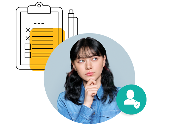 Woman pondering about her personality test results.