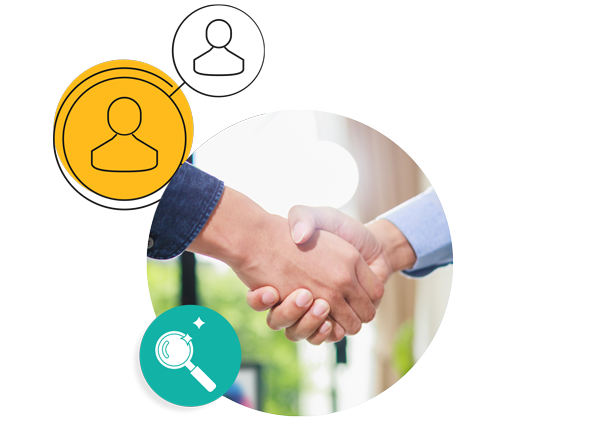Two people shaking hands. Two people shaking hands.